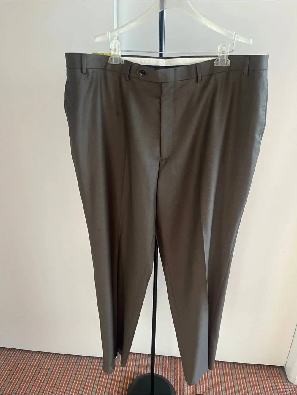 NWT Nautica Dress Pant Performance Mast 100% Wool Flat Front Olive 🫒 Green Sz 44